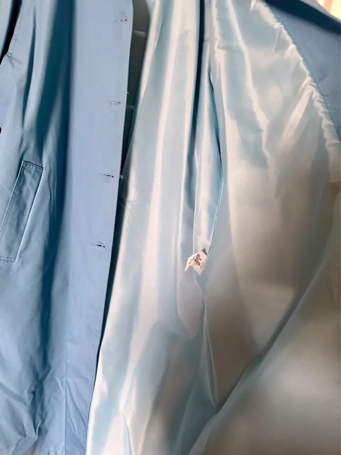 Trench vintage bleu pastel – Taille 44 - photo numéro 8