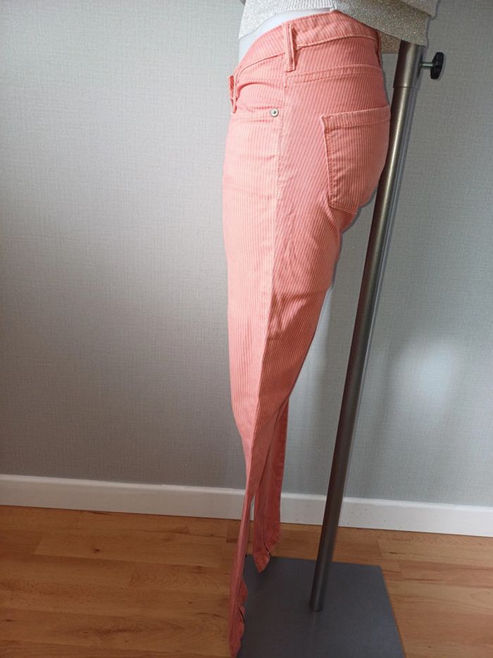 Pantalon régular rose à rayures La maison scotch taille 36 - photo numéro 3
