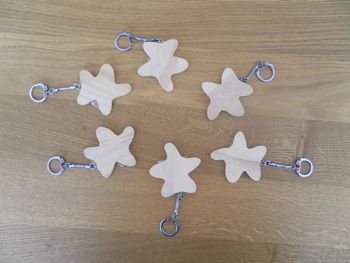 lot de 6 porte-clés bois à décorer