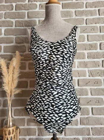 Maillot de bain 1 pièce noir et blanc Tissaia - rétro chic