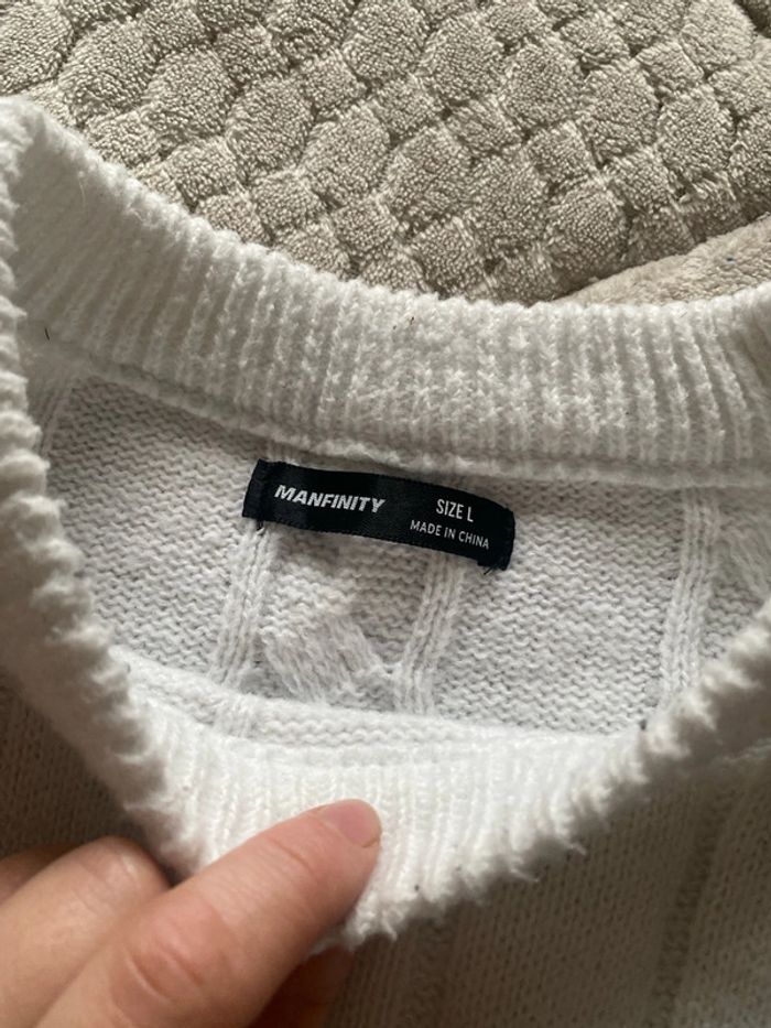 Pull blanc taille L - photo numéro 2