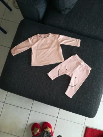 Magnifique ensemble legging tee-shirt, été, bébé fille, 3/6mois