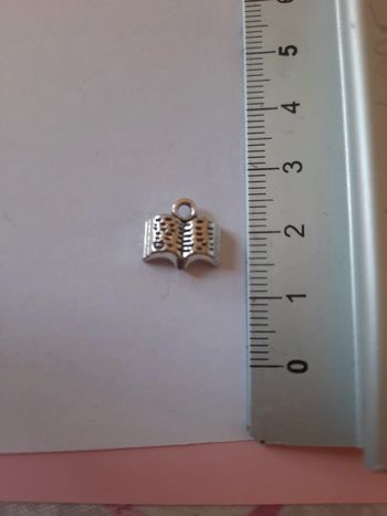 Pendentif livre  couleur argent 3d