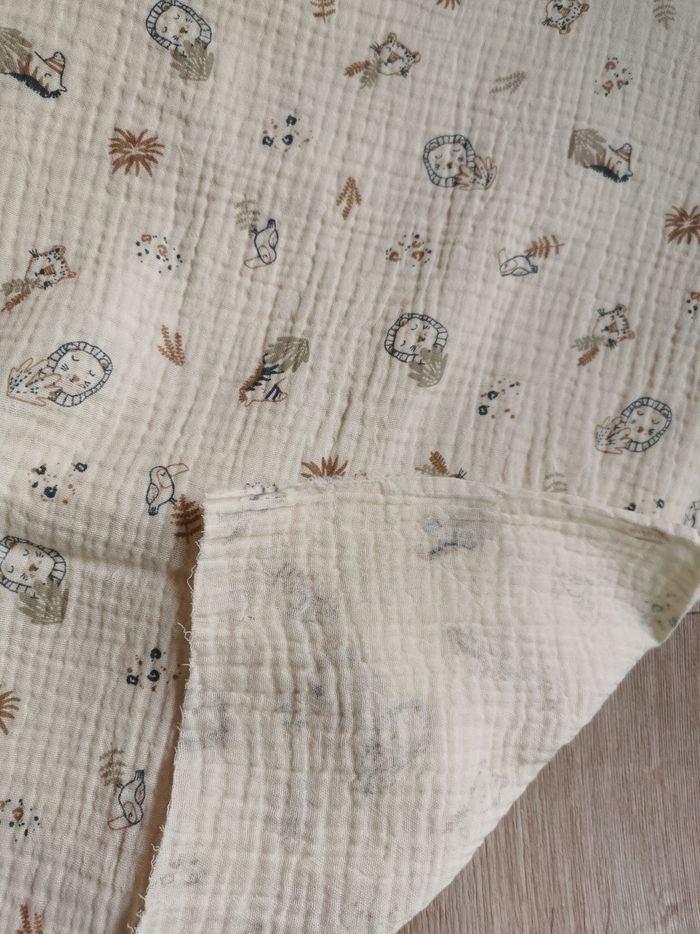 Gros coupon 300 cm 135 cm double gaze de coton - photo numéro 3