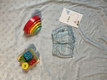 short à carreaux turquoise et blanc taille élastique 1 mois obaibi