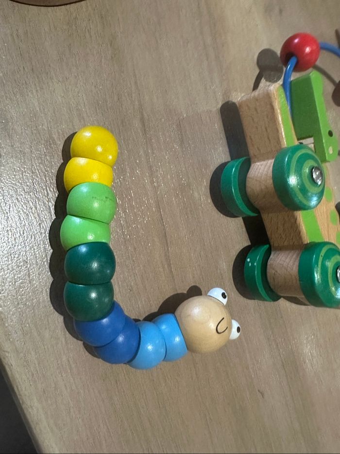 Lot de 9 jouets enfant bébé premiers âge en bois : voitures, clés sonores, toupie métal Janod - photo numéro 3