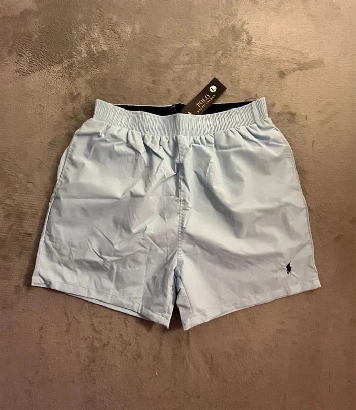 Swim Short Ralph Lauren Sky Blue Logo Embroidered Navy Blue – Taille L
