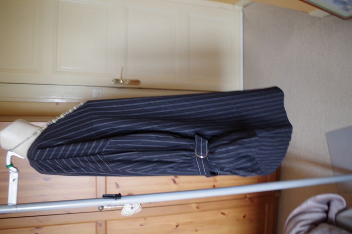 Robe Mango à fines rayures - noir T L - photo numéro 5