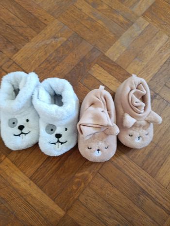 2 paires chaussons bebe