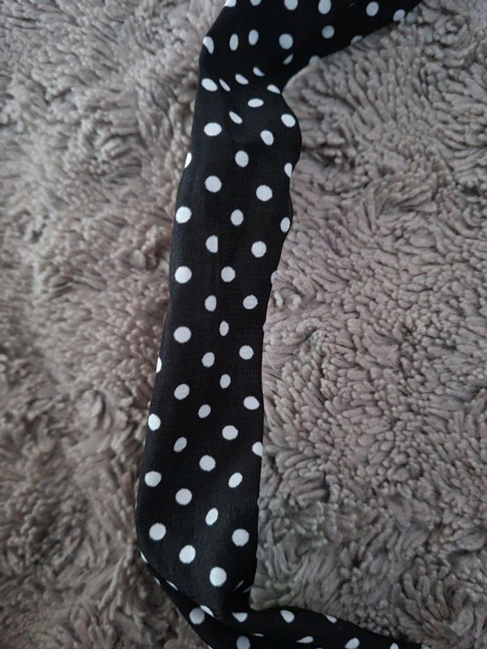 Bandeaux cheveux a fil de fer noir à petit pois blanc - photo numéro 2