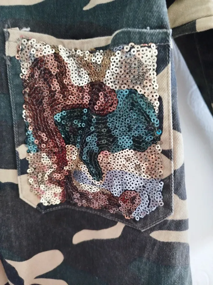 Veste en jean militaire 12 ans - photo numéro 2