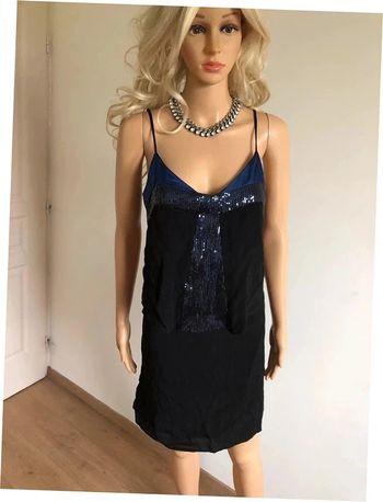 Robe noire et bleue marine neuve avec sequins Morgan taille 36