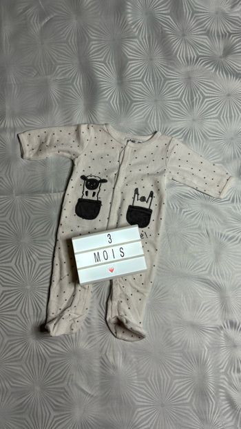 Pyjama velours mixte 3 mois