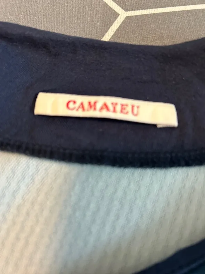 Camaïeu blouse marine imprimée fleurs taille M - photo numéro 5