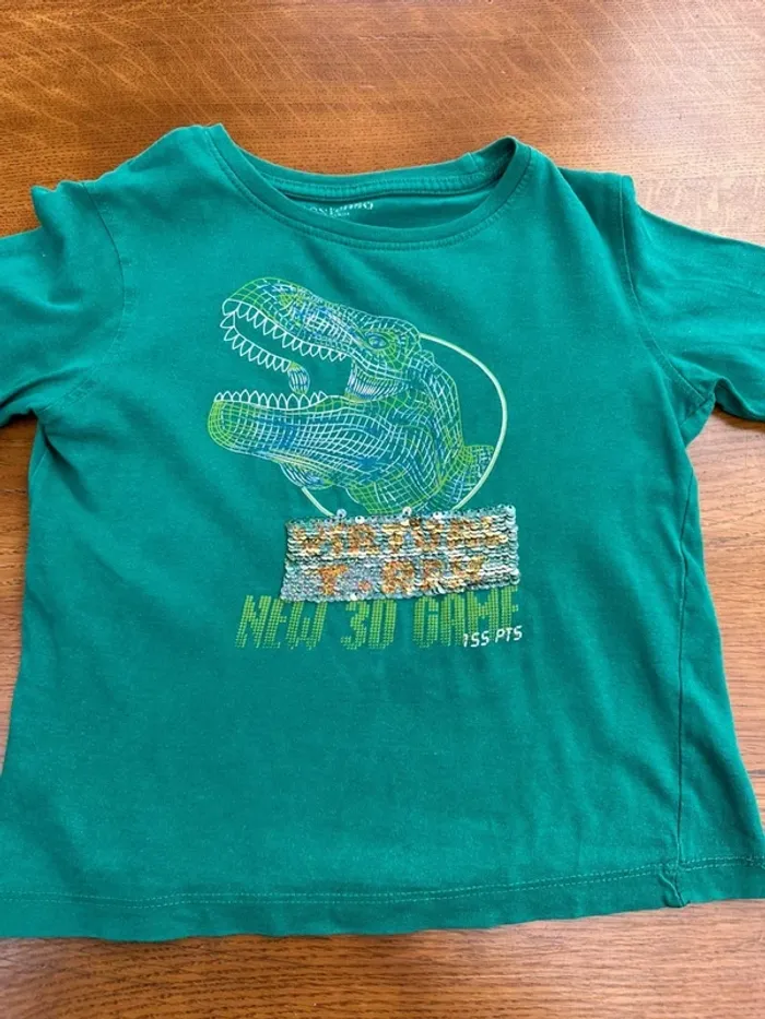T-shirt manche longue vert in extenso 5 ans - photo numéro 3