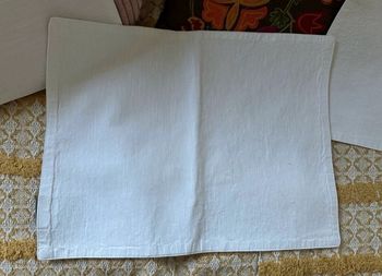 4 magnifiques set de table blanc coton