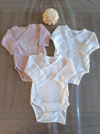 Lot de 3 bodies manches longues 1 mois
