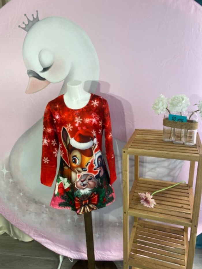 Robe fille 10 ans Bambi Noël