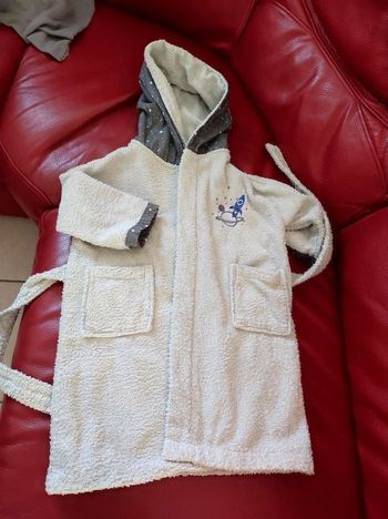 Peignoir enfant carré blanc