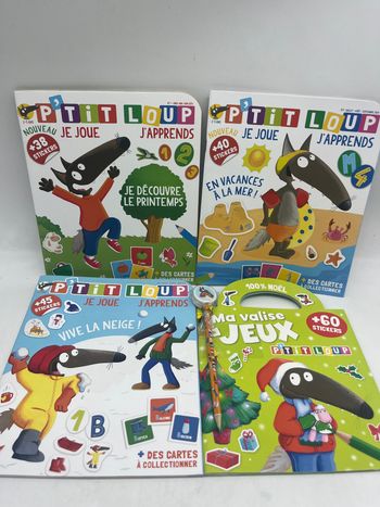 Lot de 4 Livres d'activité Magazine P'tit Loup gommettes imagier neuf