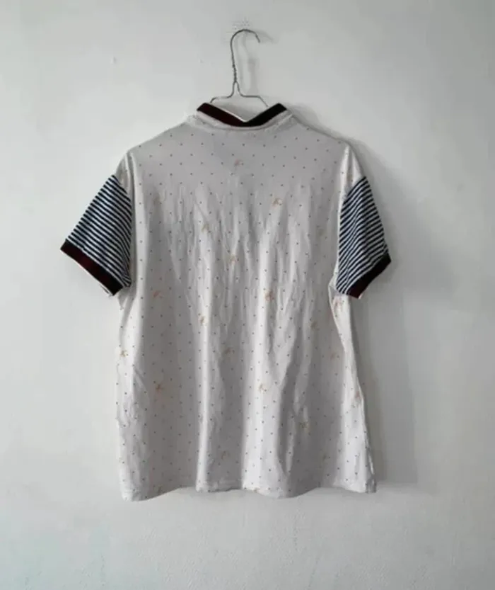 👕 Polo homme blanc imprimé - Taille 40 (L) - photo numéro 6