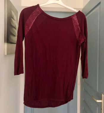 Haut dentelle neuf bordeaux Only Taille XS