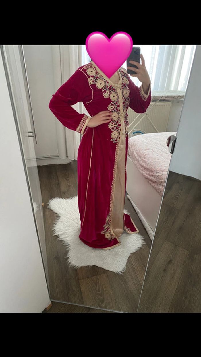 Robe caftan mariage fushia - photo numéro 4