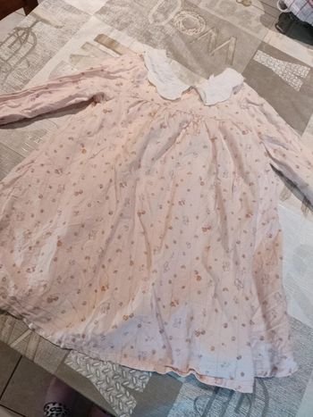 Robe col claudine rose pâle taille 36 mois