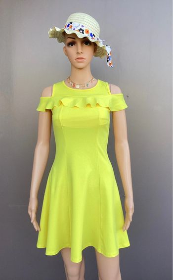Robe jaune épaules dénudées Cache Cache – Taille S – Très bon état