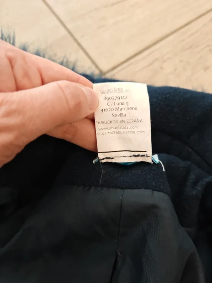 Manteau enfant bleu marine chic avec fausse fourrure 2 ans - photo numéro 8