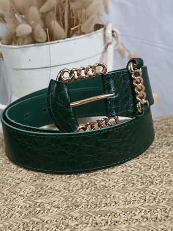 Ceinture cuir effet croco | Vintage