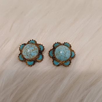Boucles d'oreilles vintage turquoise