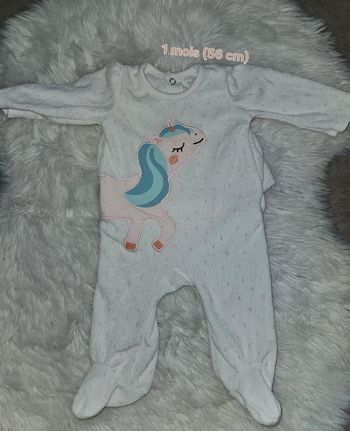 Pyjama licorne 1 mois – 56 cm