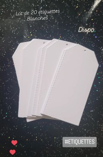 Lot de 20 étiquettes blanches