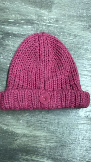 Bonnet en laine rose