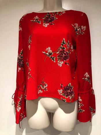 Blouse Daphnea Paris taille S/36 rouge vert  blanc