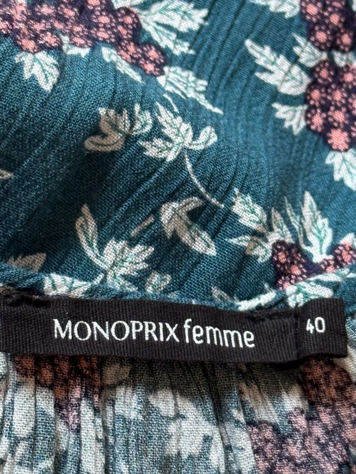 Superbe Blouse fluide en viscose fleurie neuve Monoprix 🌸 40 42 - photo numéro 8
