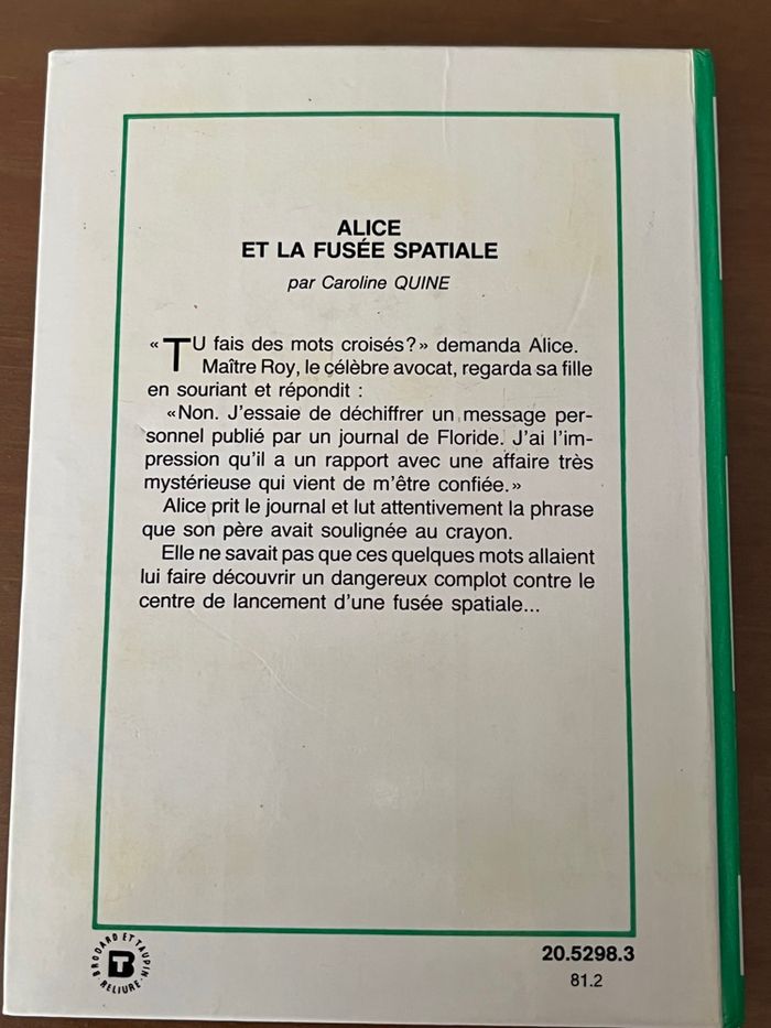 Alice et la fusée spatiale Caroline Quine Bibliothèque Verte - photo numéro 5