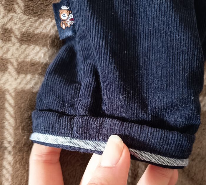 👖Pantalon Noir Enfant en Simili Velours côtelé - 3 Mois / Sergent Major - photo numéro 7