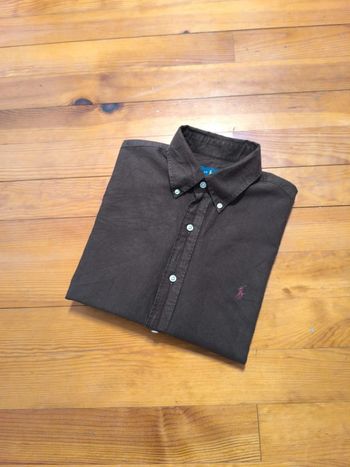 Chemise Manches  Longues - Ralph Lauren - Logo brodé bordeaux - Marron - Taille M