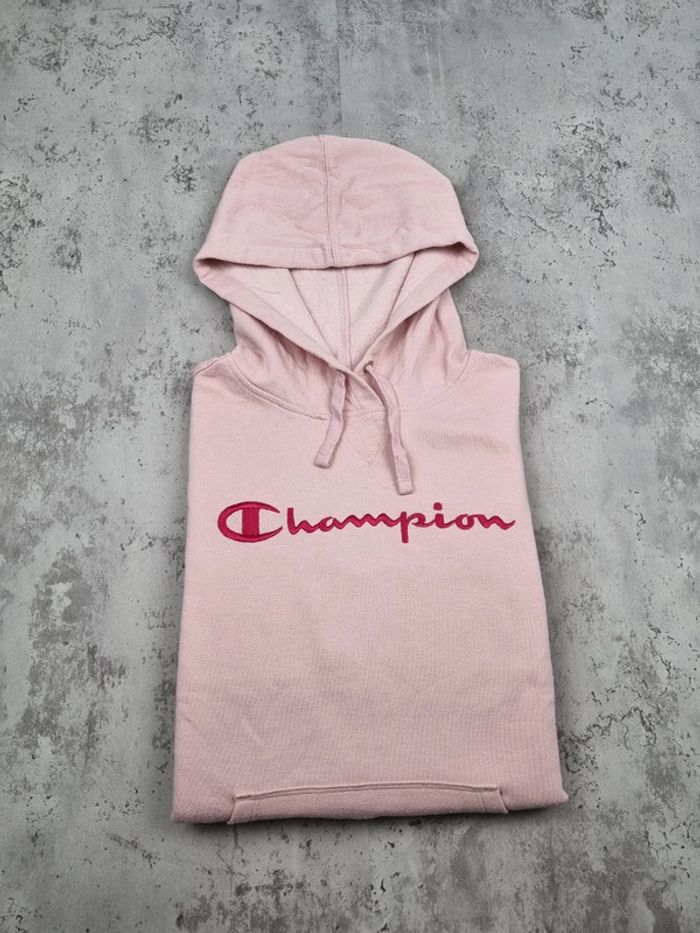 Sweat à capuche Champion rose – Taille S Femme (mesures en photos) - photo numéro 2