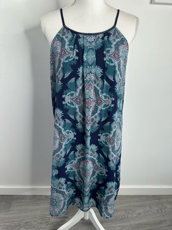 Robe bariolée paisley bleue marine T36 S