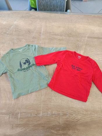 Lot tee shirt manches longues garçon 9 mois
