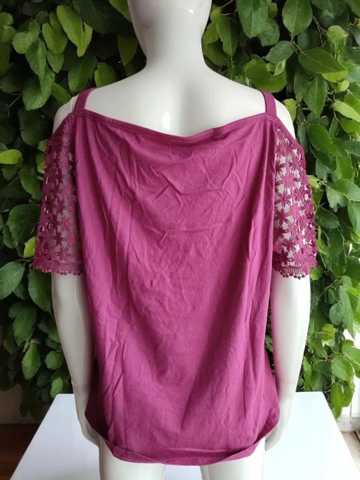 T-shirt macramé violine - photo numéro 5