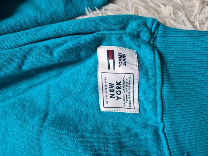 Sweat Tommy Jeans turquoise - Taille XS (grand) - Neuf - photo numéro 5