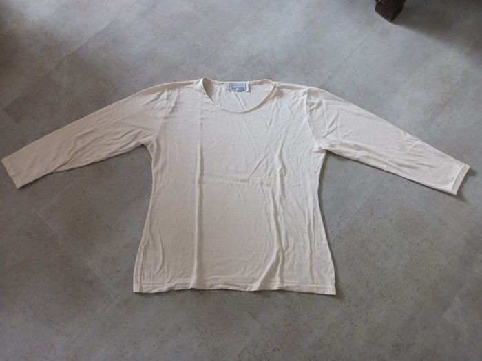 top écru manches longues col rond liseret satin Taille unique Intemporelle de Burton - photo numéro 2