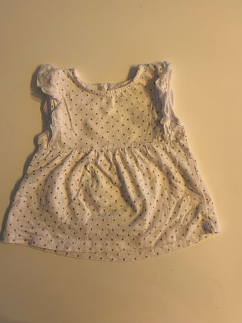 Robe blanche point Paillette manche courte