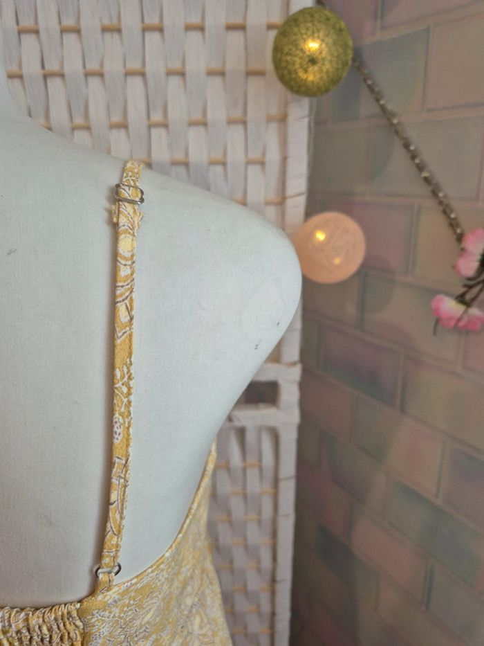💕Jolie Robe d'été jaune à motif BZB - Bretelles fines - femme TS/ 36 💕 - photo numéro 8