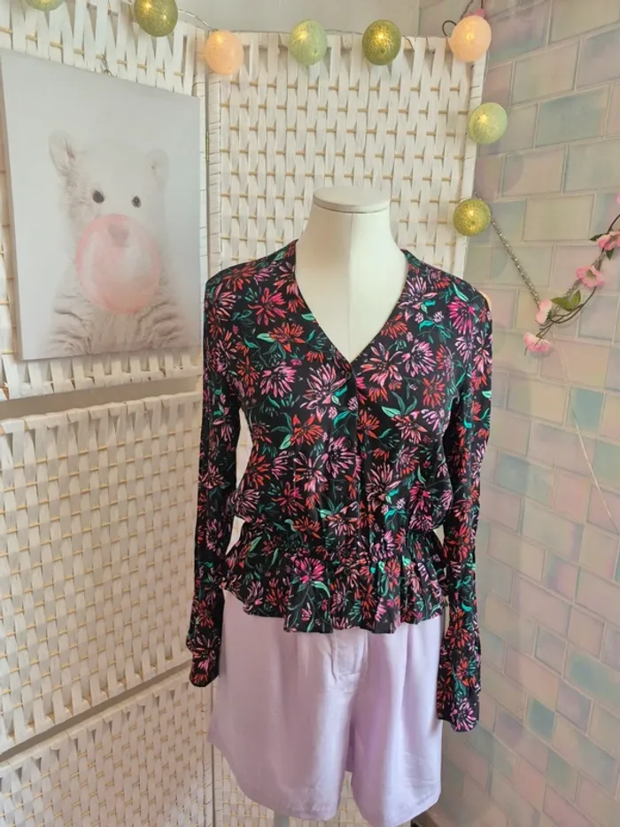 💕jolie blouse fleurie bzb femme TS  / 36 💕