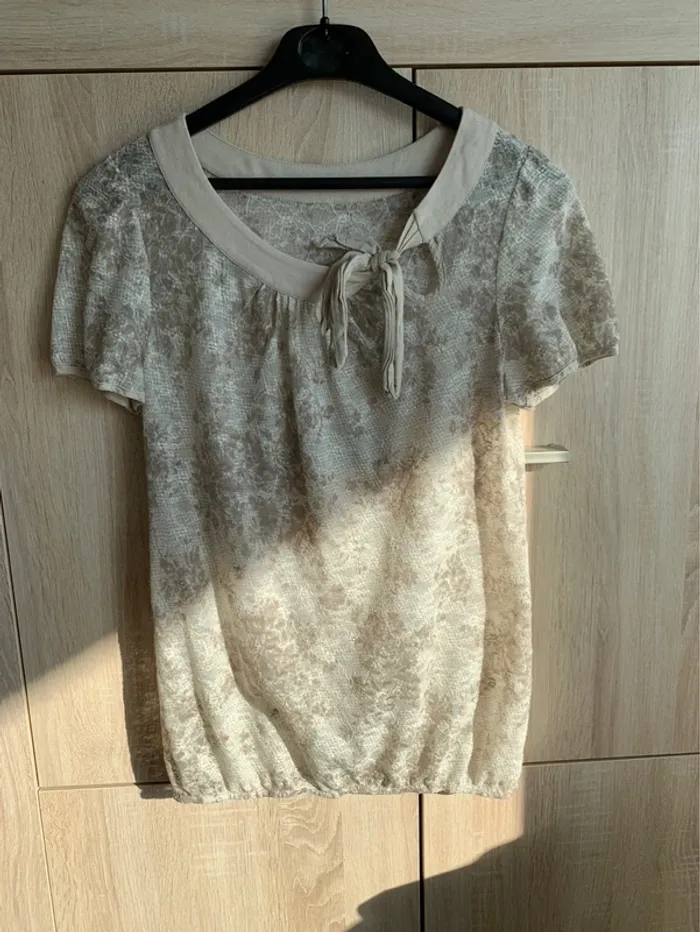 blouse MC beige crème - photo numéro 7